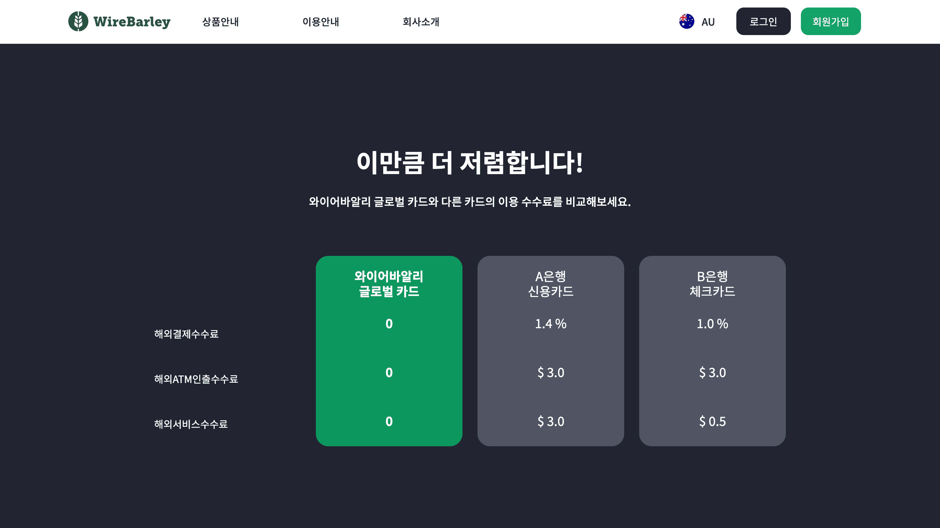글로벌 카드 소개 페이지 개발 스크린샷 11