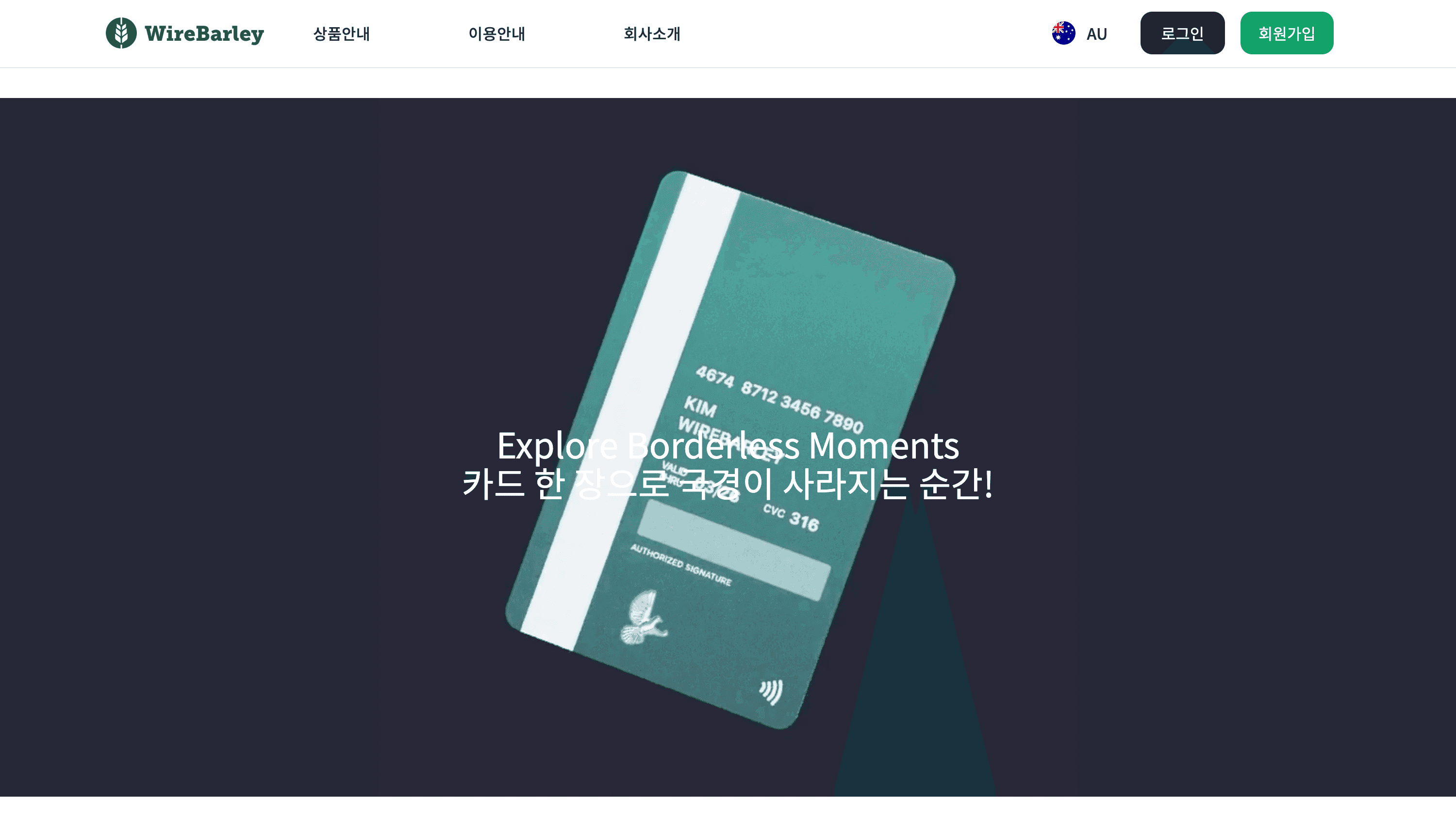 글로벌 카드 소개 페이지 개발 스크린샷 3