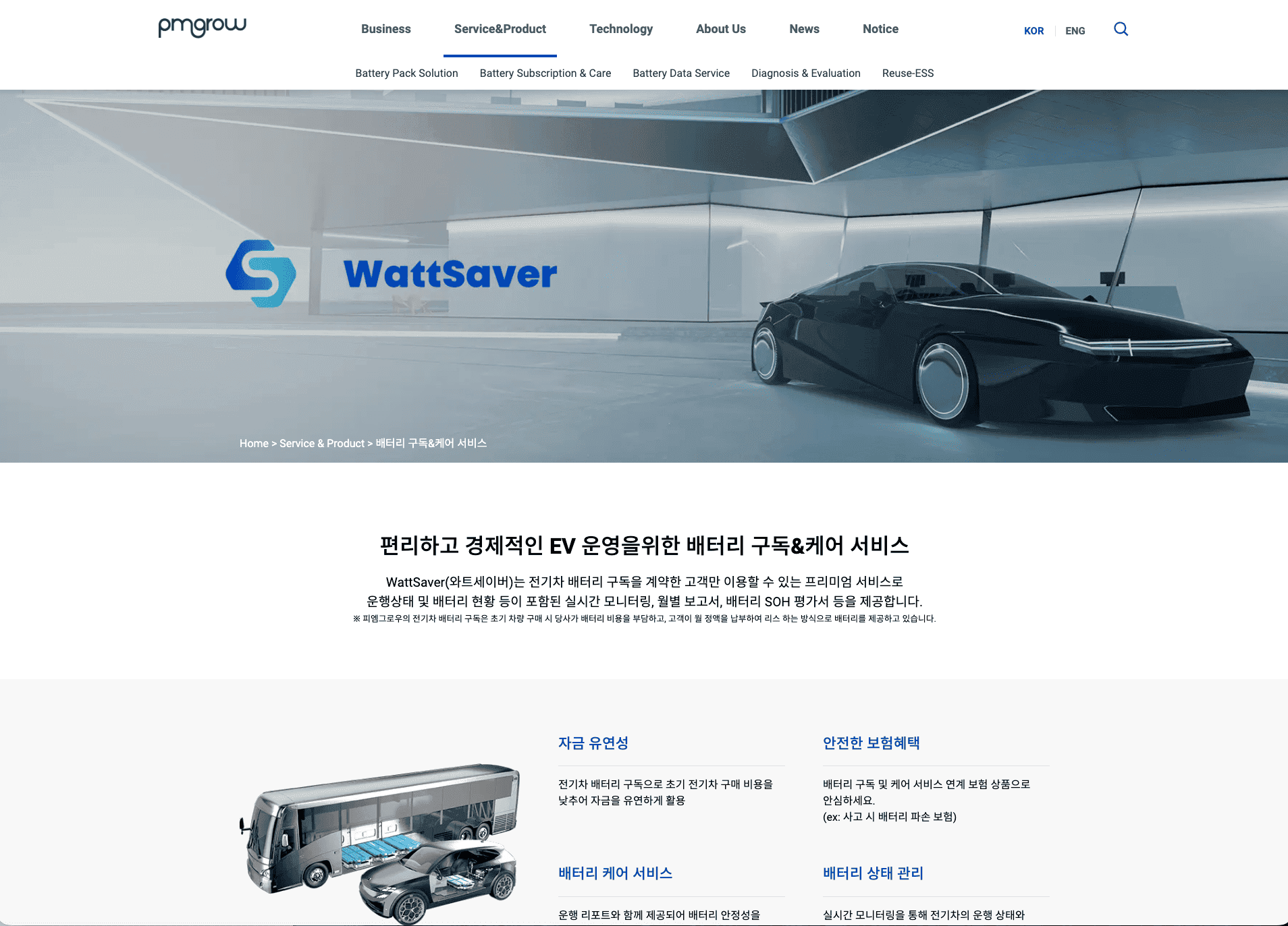 피엠그로우 자사 홈페이지 리뉴얼 개발 스크린샷 5